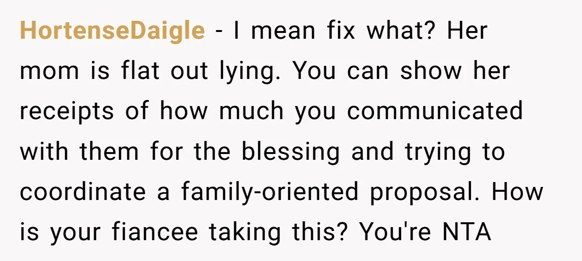 HortenseDaigle − I mean fix what? Her mom is flat out lying. You can show her receipts of how much you communicated with them for the blessing and trying to...