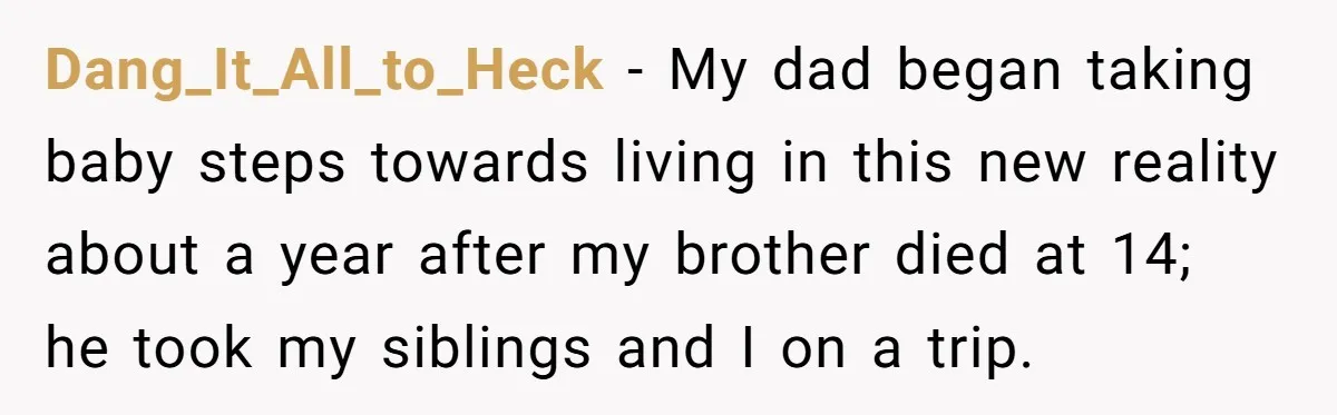 Dang_It_All_to_Heck − My dad began taking baby steps towards living in this new reality about a year after my brother died at 14; he took my siblings and I on...