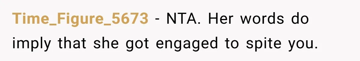 Time_Figure_5673 − NTA. Her words do imply that she got engaged to spite you.