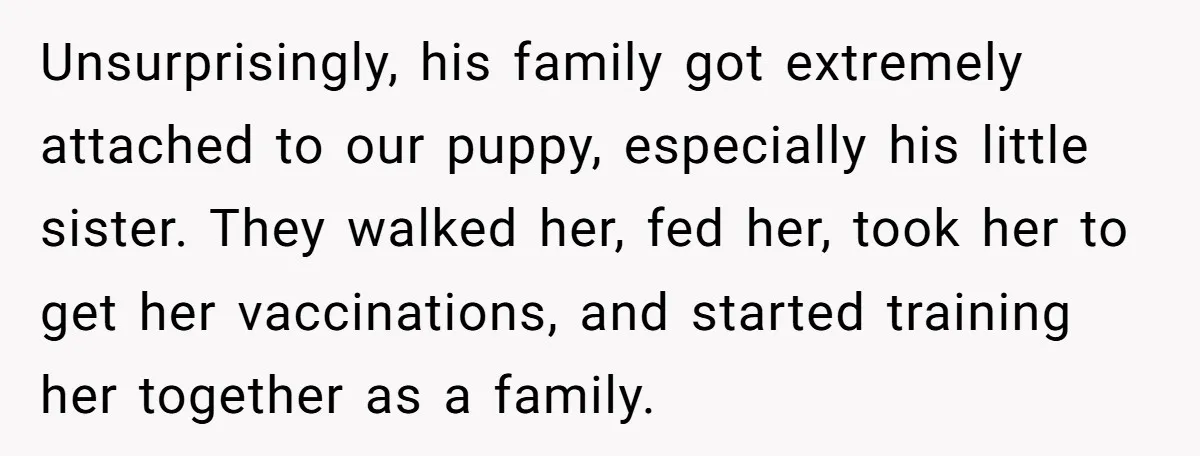 Unsurprisingly, his family got extremely attached to our puppy, especially his little sister. They walked her, fed her, took her to get her vaccinations, and started training her together as...