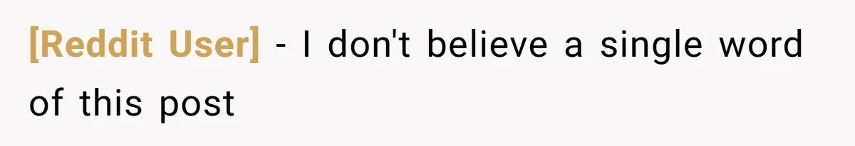 [Reddit User] − I don't believe a single word of this post