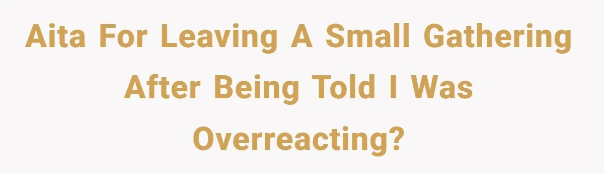AITA for leaving a small gathering after being told I was overreacting?
