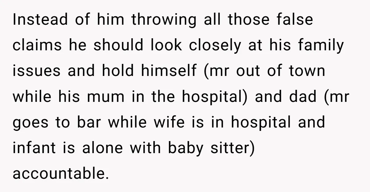 Instead of him throwing all those false claims he should look closely at his family issues and hold himself (mr out of town while his mum in the hospital) and...