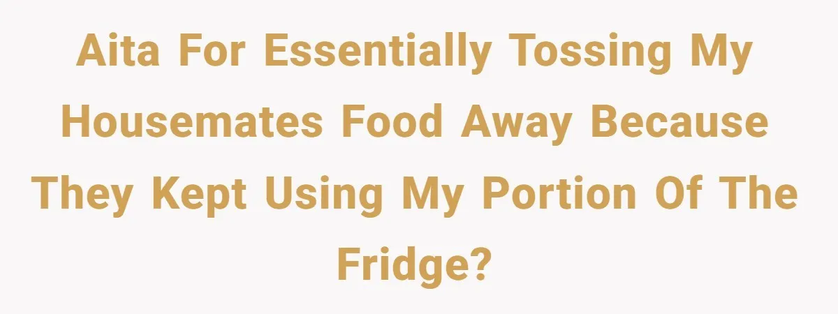 AITA for essentially tossing my housemates food away because they kept using my portion of the fridge?