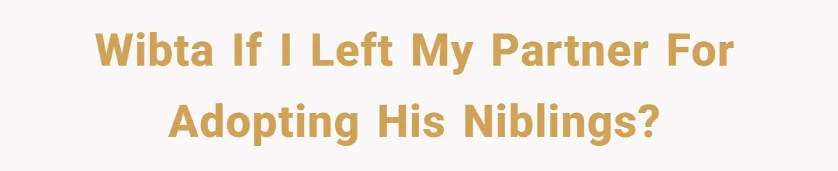 WIBTA if I left my partner for adopting his niblings?