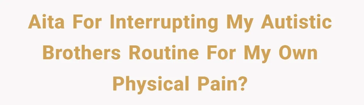 AITA for interrupting my autistic brothers routine for my own physical pain?