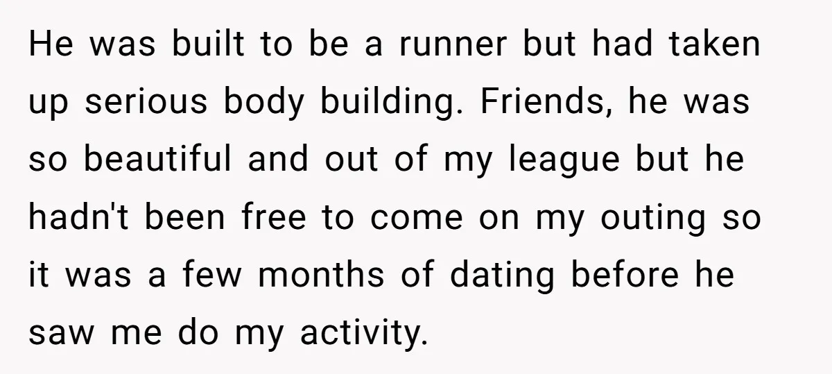 He was built to be a runner but had taken up serious body building. Friends, he was so beautiful and out of my league but he hadn't been free to...