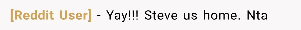 [Reddit User] − Yay!!! Steve us home. Nta