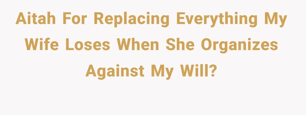AITAH for replacing everything my wife loses when she organizes against my will?