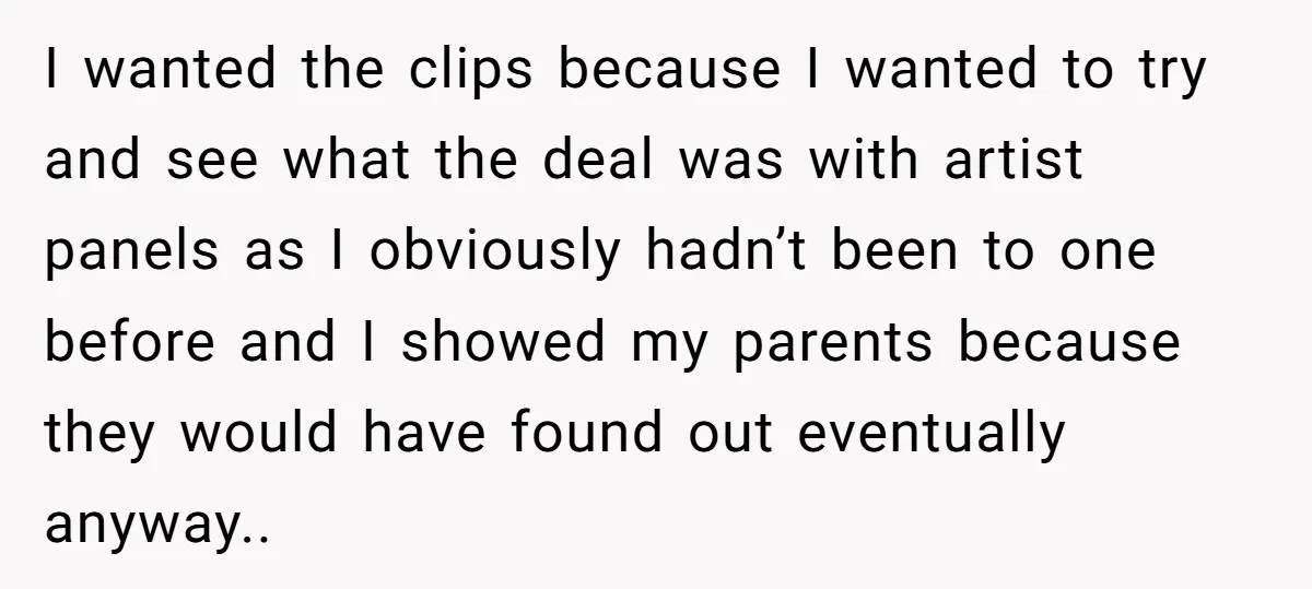 I wanted the clips because I wanted to try and see what the deal was with artist panels as I obviously hadn’t been to one before and I showed my...