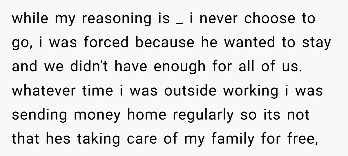 while my reasoning is _ i never choose to go, i was forced because he wanted to stay and we didn't have enough for all of us. whatever time i...