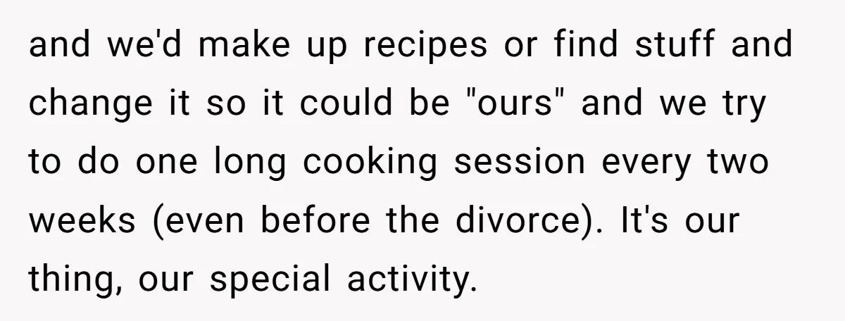 and we'd make up recipes or find stuff and change it so it could be "ours" and we try to do one long cooking session every two weeks (even before...