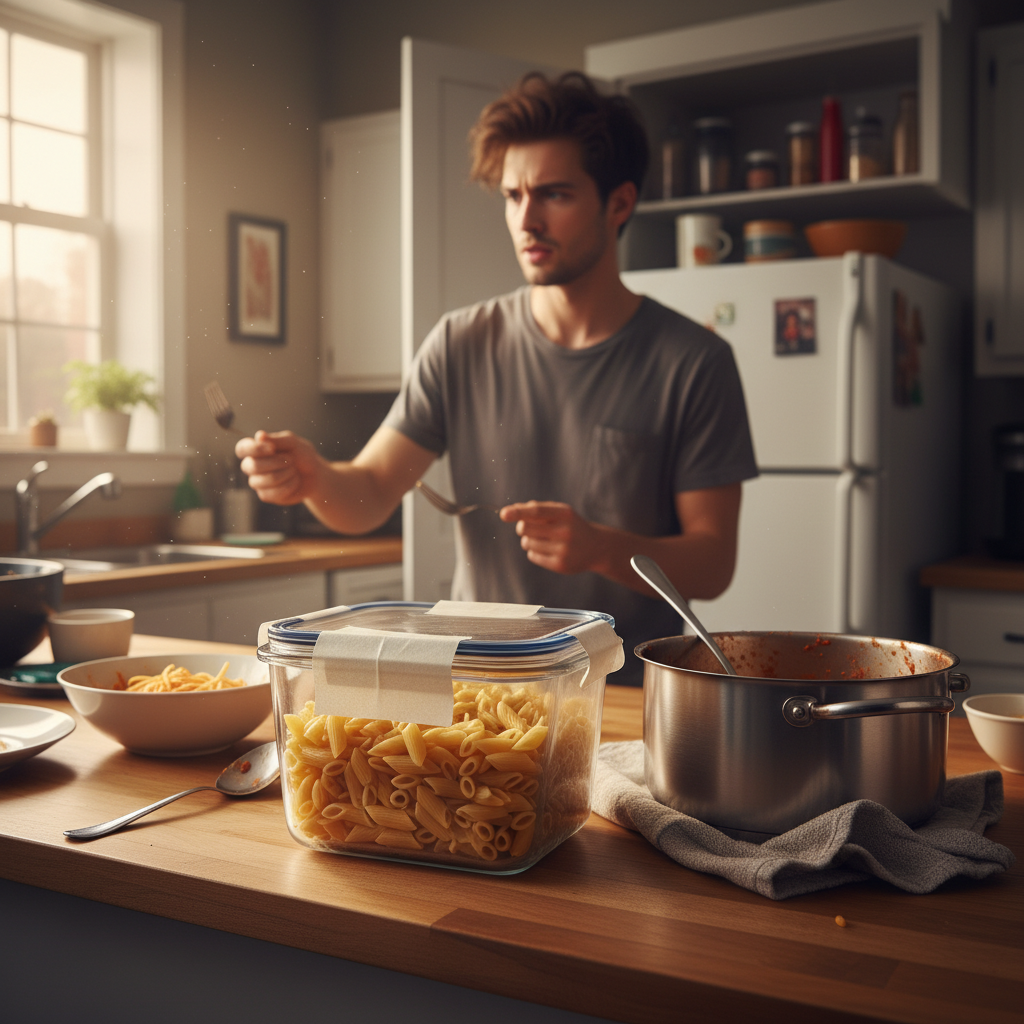 Roommate Claims Leftover Pasta by Slapping His Own Name on the Container, Gets a Rude Awakening