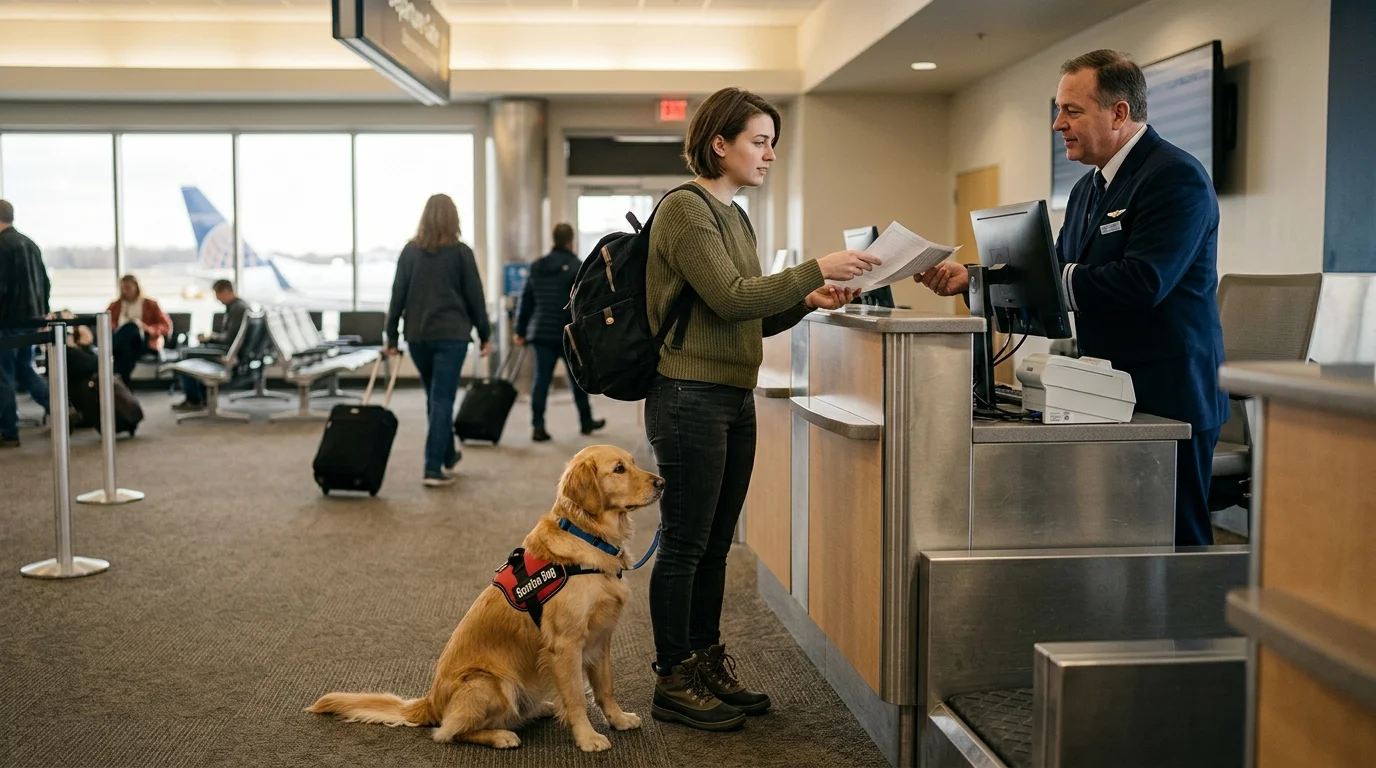 Woman Panics Over Flying With Her Service Dog Because Her Disability Is Invisible, But The Airport’s Reaction Stuns Her