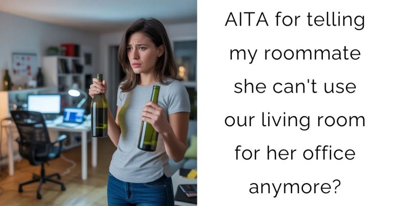 AITA for telling my roommate she can’t use our living room for her office anymore?