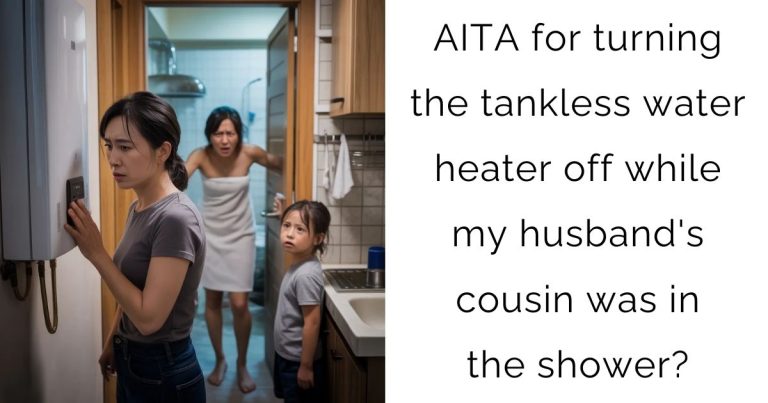 AITA for turning the tankless water heater off while my husband’s cousin was in the shower?