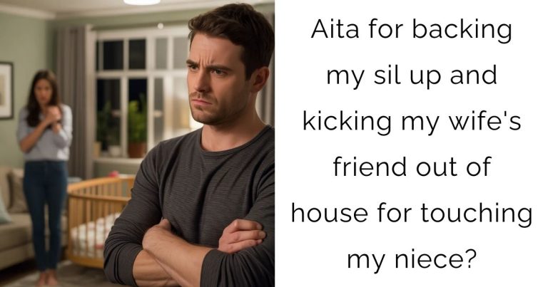 Aita for backing my sil up and kicking my wife’s friend out of house for touching my niece?