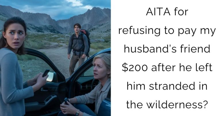 AITA for refusing to pay my husband’s friend $200 after he left him stranded in the wilderness?