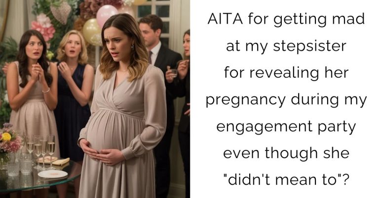 AITA for getting mad at my stepsister for revealing her pregnancy during my engagement party even though she “didn’t mean to”?