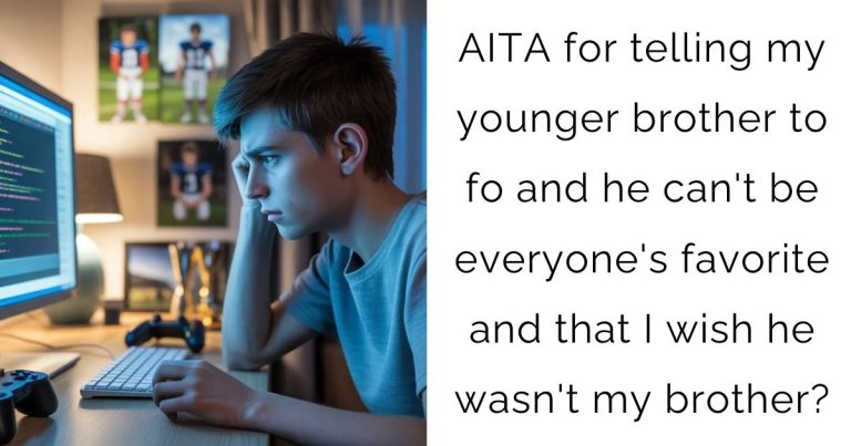 AITA for telling my younger brother to fo and he can’t be everyone’s favorite and that I wish he wasn’t my brother?
