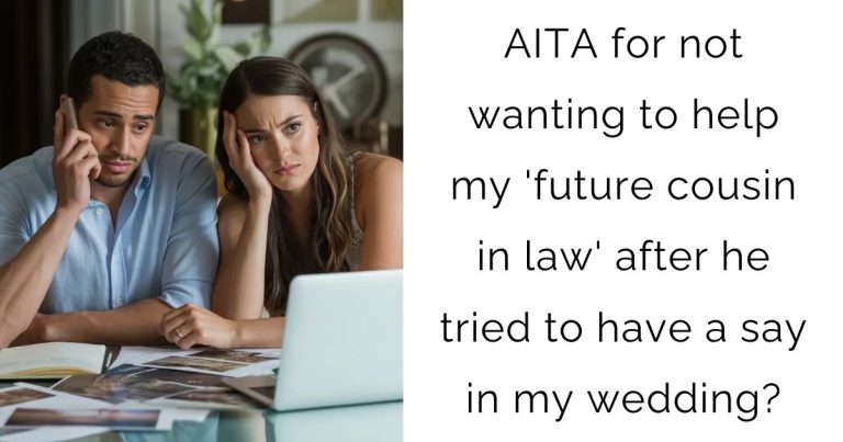 AITA for not wanting to help my ‘future cousin in law’ after he tried to have a say in my wedding?