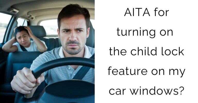 AITA for turning on the child lock feature on my car windows?