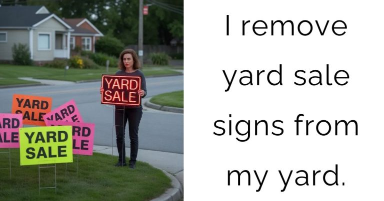 I remove yard sale signs from my yard.