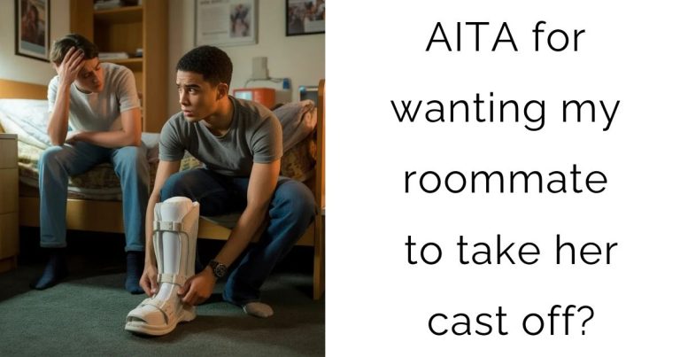 AITA for wanting my roommate to take her cast off?