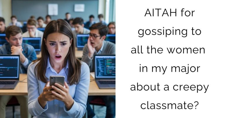 AITAH for gossiping to all the women in my major about a creepy classmate?