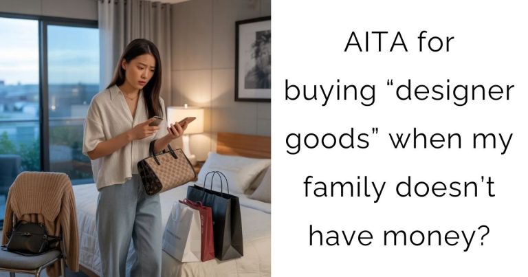 AITA for buying “designer goods” when my family doesn’t have money?