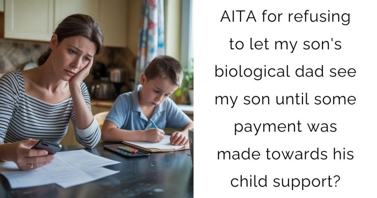 AITA for refusing to let my son’s biological dad see my son until some payment was made towards his child support?