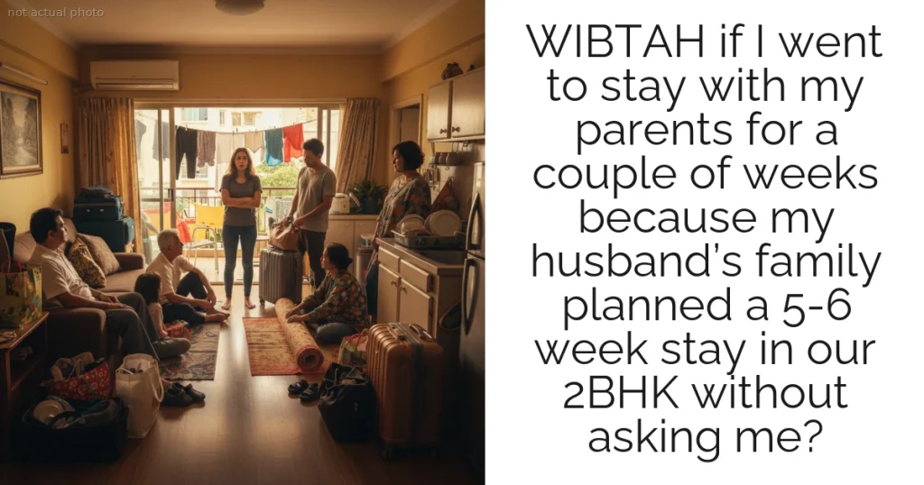 WIBTAH if I went to stay with my parents for a couple of weeks because my husband’s family planned a 5-6 week stay in our 2BHK without asking me?