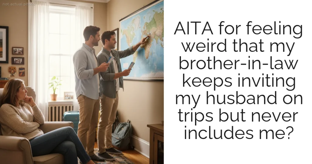 AITA for feeling weird that my brother-in-law keeps inviting my husband on trips but never includes me?
