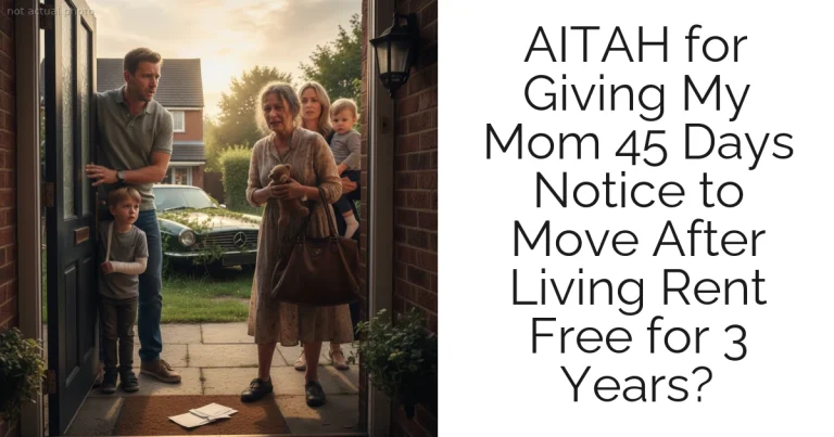 AITAH for Giving My Mom 45 Days Notice to Move After Living Rent Free for 3 Years?