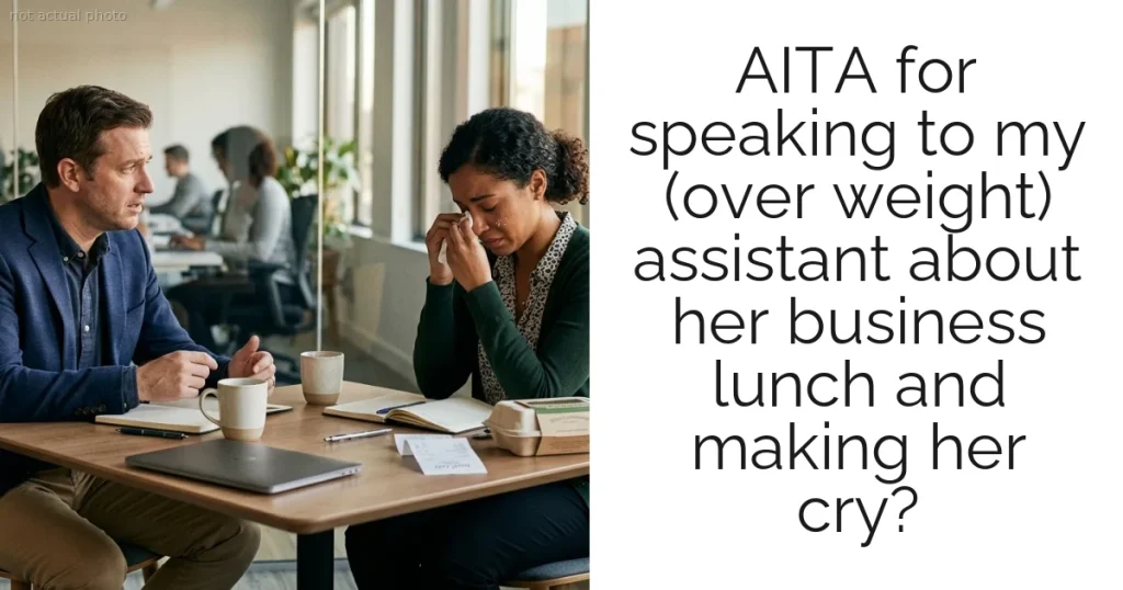 AITA for speaking to my (over weight) assistant about her business lunch and making her cry?