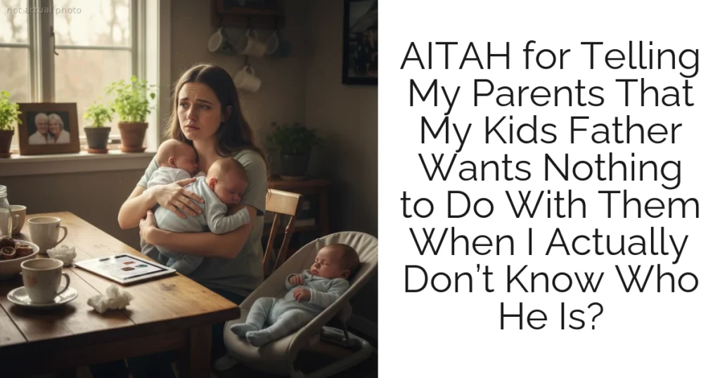 AITAH for Telling My Parents That My Kids Father Wants Nothing to Do With Them When I Actually Don’t Know Who He Is?