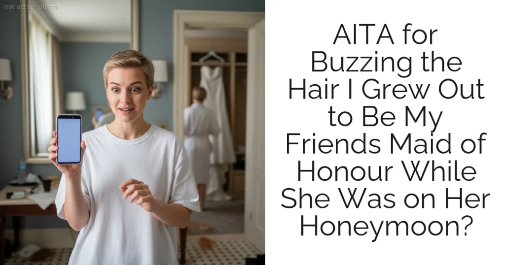 AITA for Buzzing the Hair I Grew Out to Be My Friends Maid of Honour While She Was on Her Honeymoon?