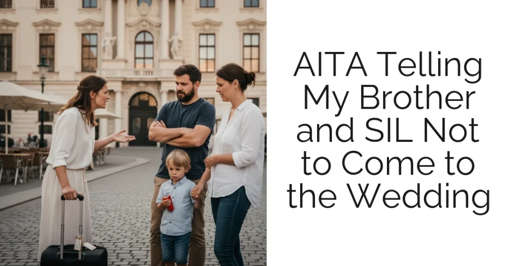 AITA Telling My Brother and SIL Not to Come to the Wedding