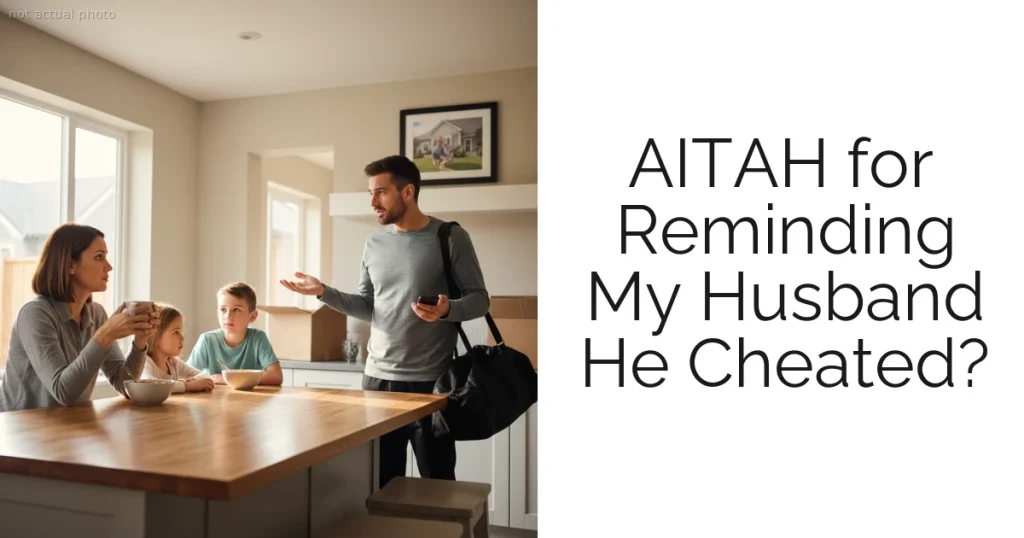 AITAH for Reminding My Husband He Cheated?