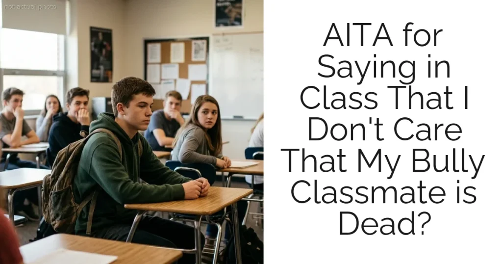 AITA for Saying in Class That I Don't Care That My Bully Classmate is Dead?