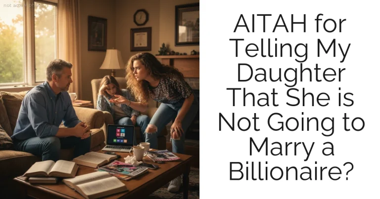 AITAH for Telling My Daughter That She is Not Going to Marry a Billionaire?