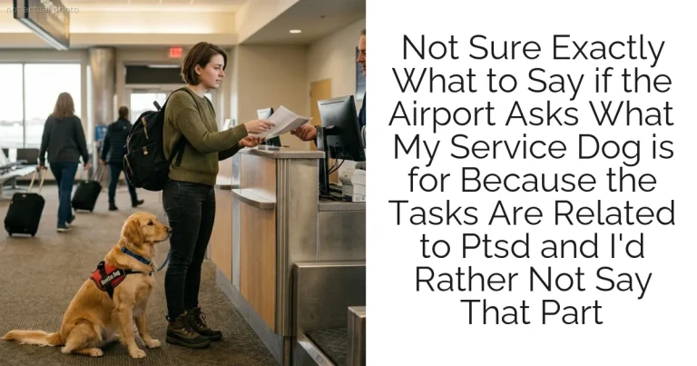 Not Sure Exactly What to Say if the Airport Asks What My Service Dog is for Because the Tasks Are Related to Ptsd and I'd Rather Not Say That Part