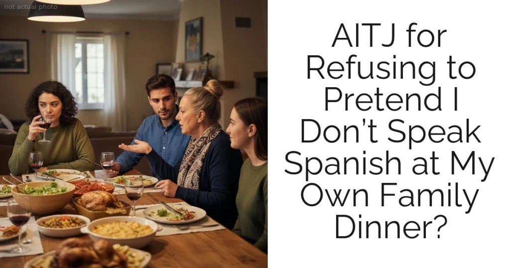 AITJ for Refusing to Pretend I Don’t Speak Spanish at My Own Family Dinner?