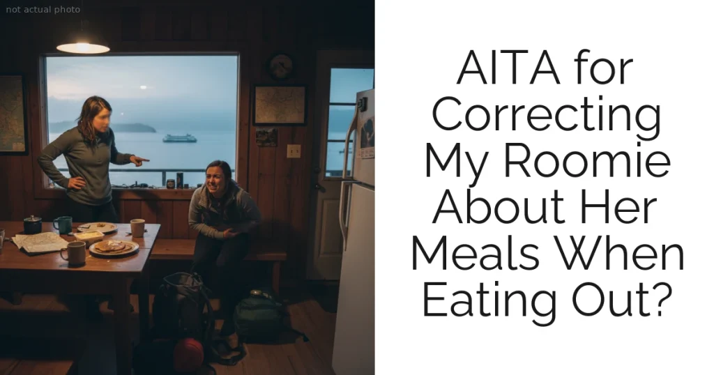 AITA for Correcting My Roomie About Her Meals When Eating Out?