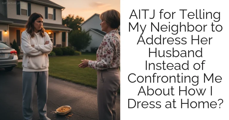 AITJ for Telling My Neighbor to Address Her Husband Instead of Confronting Me About How I Dress at Home?