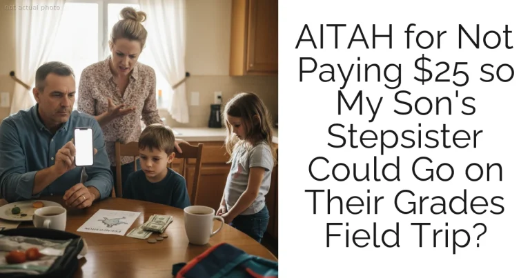 AITAH for Not Paying $25 so My Son's Stepsister Could Go on Their Grades Field Trip?