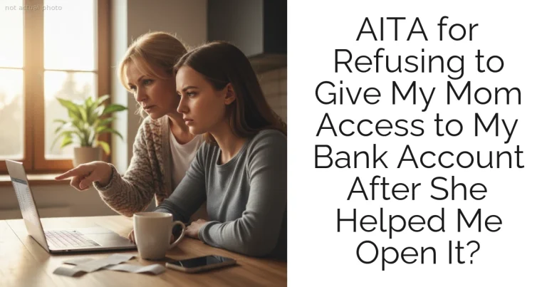 AITA for Refusing to Give My Mom Access to My Bank Account After She Helped Me Open It?