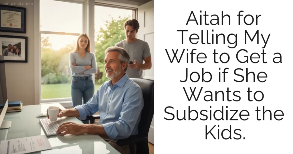 Aitah for Telling My Wife to Get a Job if She Wants to Subsidize the Kids.