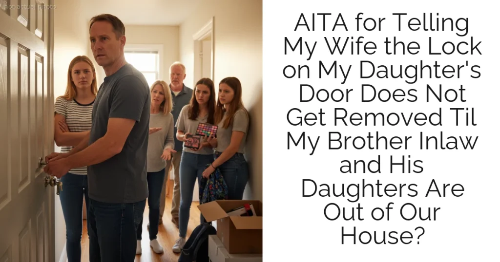 AITA for Telling My Wife the Lock on My Daughter's Door Does Not Get Removed Til My Brother Inlaw and His Daughters Are Out of Our House?