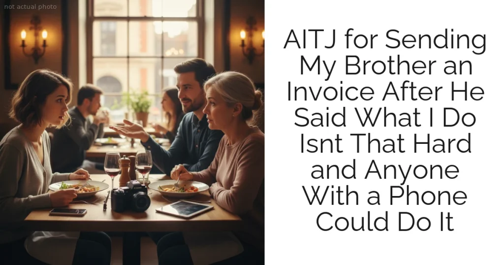 AITJ for Sending My Brother an Invoice After He Said What I Do Isnt That Hard and Anyone With a Phone Could Do It